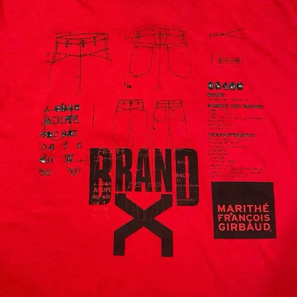 Marithe Francois Girbaud Brand X Mens 2XL Red Long Sleeve Shirt Y2K Designer Tee - Picture 13 of 14